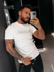  T-shirt męski BIX O LA VOGA ecru 