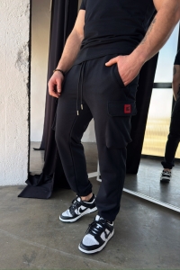 SPODNIE MĘSKIE BG PALERMO | CZARNY