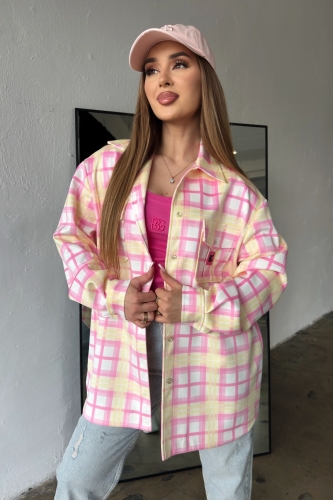 KOSZULA DAMSKA BG SUNSHINE | RÓŻOWY-ŻÓŁTY