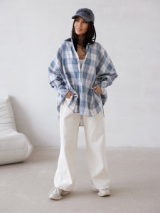 Koszula oversize w kratę Me Gusta      