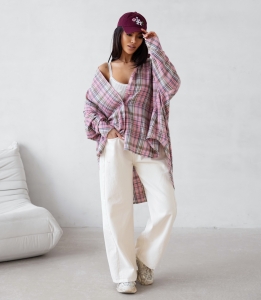 Koszula oversize w kratę Me Gusta      