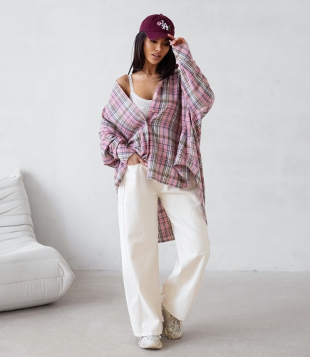 Koszula oversize w kratę Me Gusta      