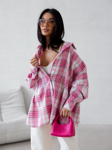 Koszula oversize w kratę Me Gusta       