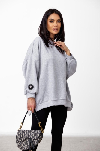 Bluza z muchą Me Gusta szary melanż