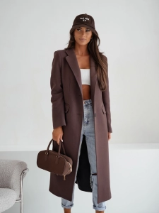 Wiosenny płaszcz damski Me Gusta brązowy