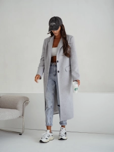 Wiosenny płaszcz damski Me Gusta szary