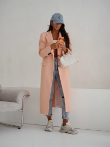 Wiosenny płaszcz damski Me Gusta morela