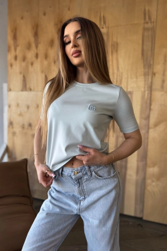 T-SHIRT DAMSKI BG SAMPLE | JASNY BŁĘKIT