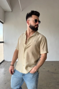 KOSZULA MĘSKA BG MONSUN | BEŻ