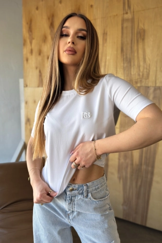 T-SHIRT DAMSKI BG SAMPLE | BIAŁY