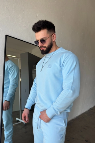 BLUZA MĘSKA BG BASIC | BŁĘKIT