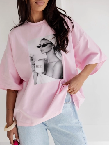 T-shirt damski Woman Me Gusta róż