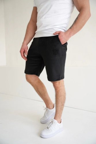 SZORTY WELUROWE MĘSKIE BG MONO | CZARNY