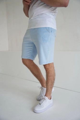 SZORTY WELUROWE MĘSKIE BG MONO | BŁĘKIT