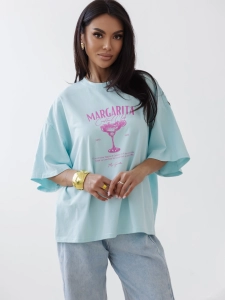 T-shirt damski Margarita  Me Gusta  błękitny