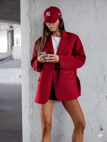 Marynarka damska casual Me Gusta czerwona