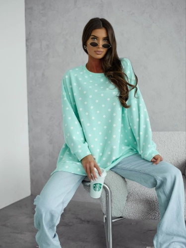 Bluza w groszki Me Gusta  miętowa