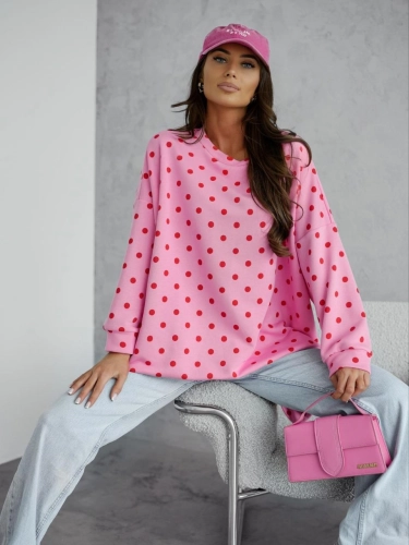 Bluza w groszki Me Gusta różowa