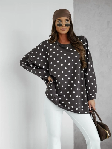 Bluza w groszki Me Gusta brązowa
