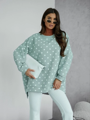 Bluza w groszki Me Gusta matcha