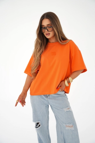 T-SHIRT DAMSKI BG OCEAN | MANDARIN ORANGE