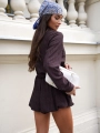 Komplet damski ażurowy koszula i krótkie spodenki Me Gusta czarny