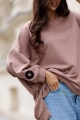 Bluza z muchą Me Gusta ciemny beż