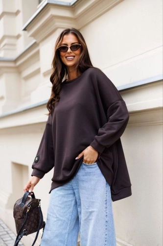 Bluza z muchą Me Gusta gorzka czekolada