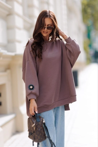 Bluza z muchą Me Gusta mleczna czekolada 