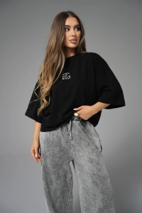 T-SHIRT DAMSKI BG FADED | CZARNY
