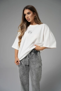 T-SHIRT DAMSKI BG FADED | BIAŁY
