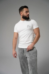 T-SHIRT MĘSKI BG DUST | BIAŁY