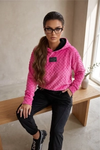 Komplet damski welurowy Laki Couture róż/czarny
