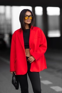 Marynarka damska casual Me Gusta czerwona