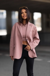 Marynarka damska casual Me Gusta brudny roż