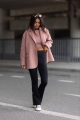 Marynarka damska casual Me Gusta brudny roż