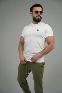 T-SHIRT MĘSKI BG FORM | BIAŁY-OLIWKA