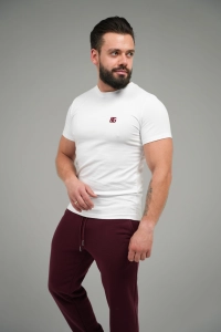 T-SHIRT MĘSKI BG FORM | BIAŁY-BORDO