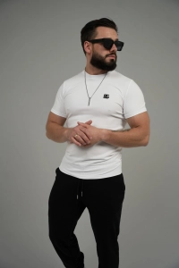 T-SHIRT MĘSKI BG FORM | BIAŁY-CZARNY