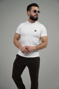 T-SHIRT MĘSKI BG FORM | BIAŁY-GORZKA CZEKOLADA
