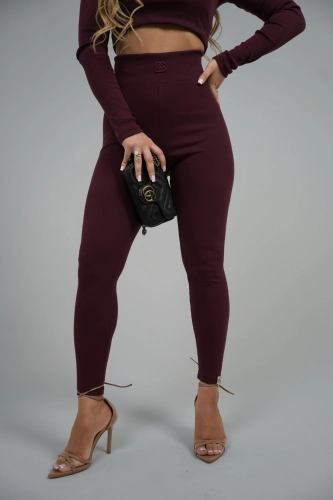 LEGGINSY DAMSKIE BG SCULPT | BORDO