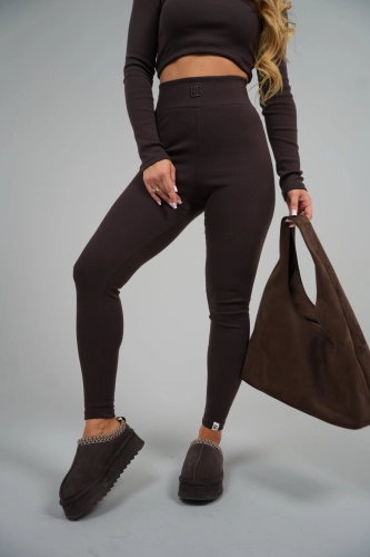 LEGGINSY DAMSKIE BG SCULPT | GORZKA CZEKOLADA