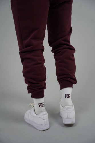 SKARPETY BG STEP | BIAŁY–BORDO