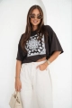 T-shirt damski Me Gusta brązowy