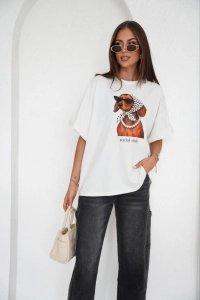 T-shirt damski  Me Gusta ecru  