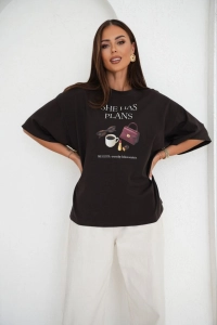 T-shirt damski  Me Gusta brązowy  