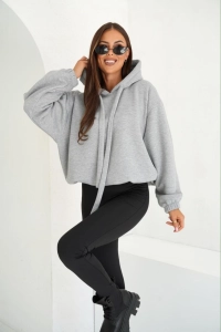Bluza oversize Me Gusta szary melanż