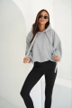 Bluza oversize Me Gusta szary melanż