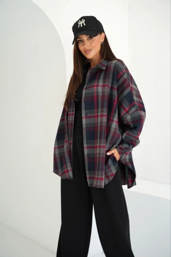 Koszula oversize w kratę Me Gusta    