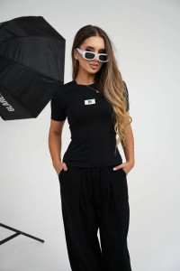 T-SHIRT DAMSKI BG FIT | CZARNY